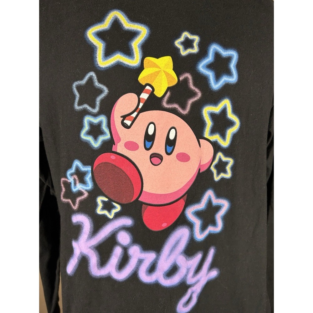 Nintendo Kirby Star Rod Women's Long Sleeve T-Shirt - BoxLunch‎ Exclusive Black - Picture 2 of 9